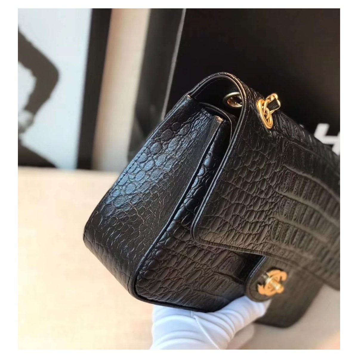 Chanel Alligator Flap Classic Bag 1112 Chanel Alligator Flap Classic Bag 1112