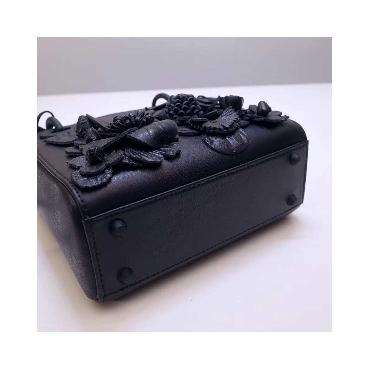 Christian Dior Lambskin Embroidered Flowers Mini "Lady Dior" Bag M0565 Christian Dior Lambskin Embroidered Flowers Mini "Lady Dior" Bag M0565