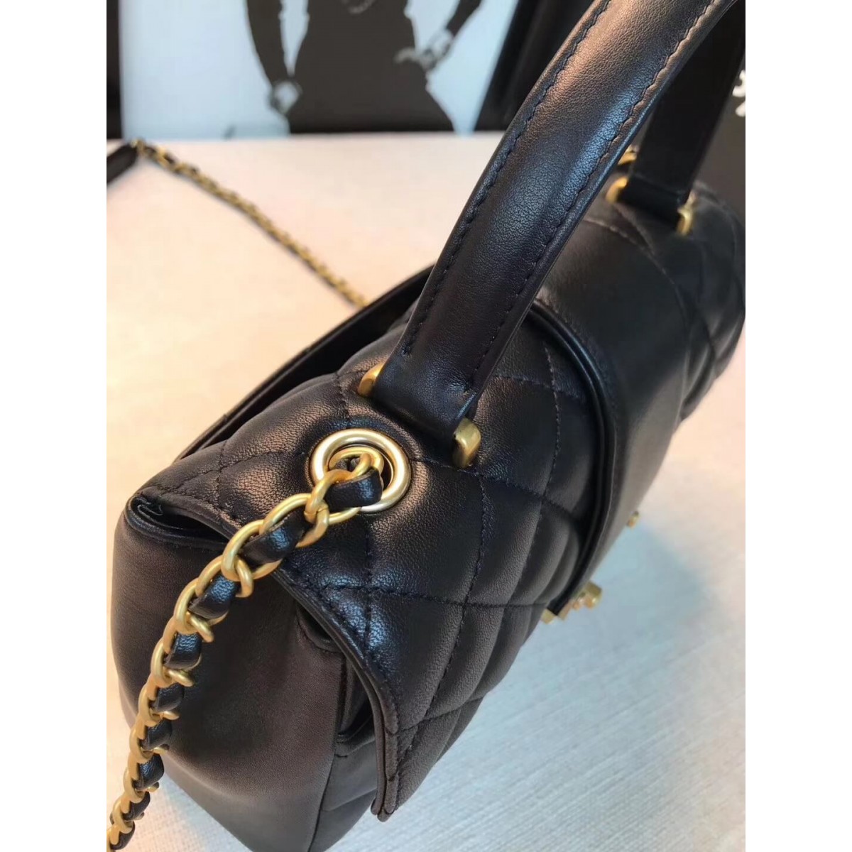 Chanel Calfskin Flap Bag With Top Handle AS0804 Chanel Calfskin Flap Bag With Top Handle AS0804