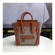 Celine Nano Luggage Bag In Tweed And Smooth Calfskin 189242 Celine Nano Luggage Bag In Tweed And Smooth Calfskin 189242