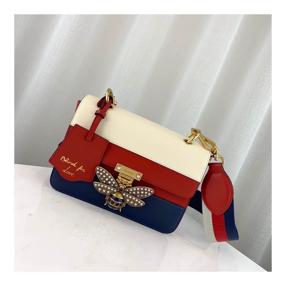 Gucci Queen Margaret Shoulder Bag 476542 Blue/Red/White Gucci Queen Margaret Shoulder Bag 476542 Blue/Red/White