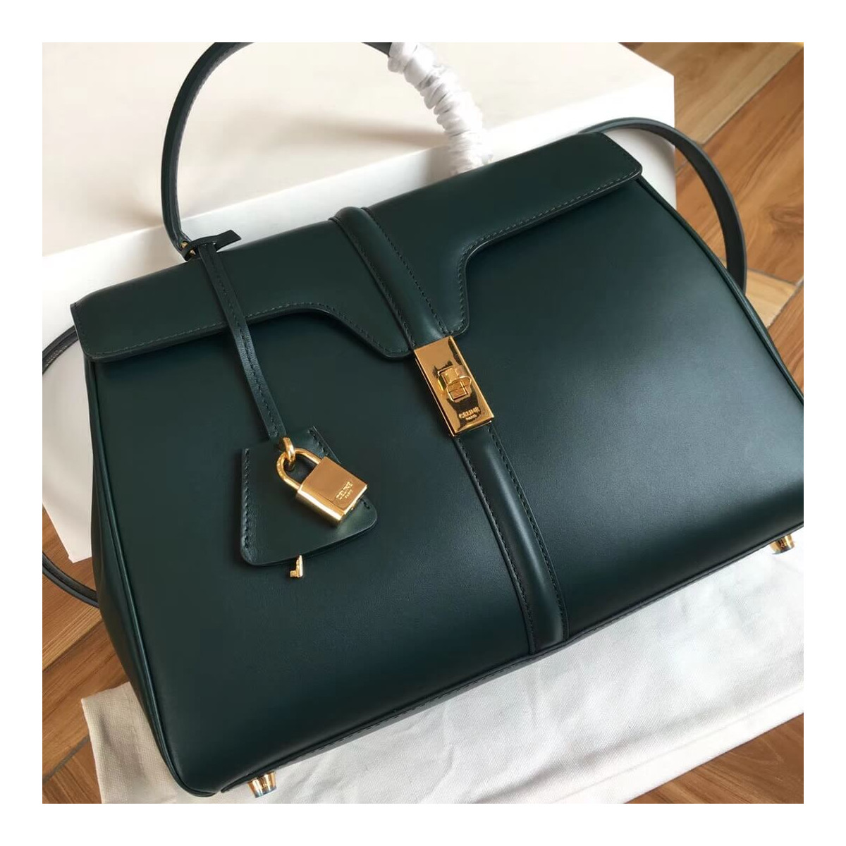 Celine Medium 16 Bag In Satinated Calfskin 187373 Celine Medium 16 Bag In Satinated Calfskin 187373