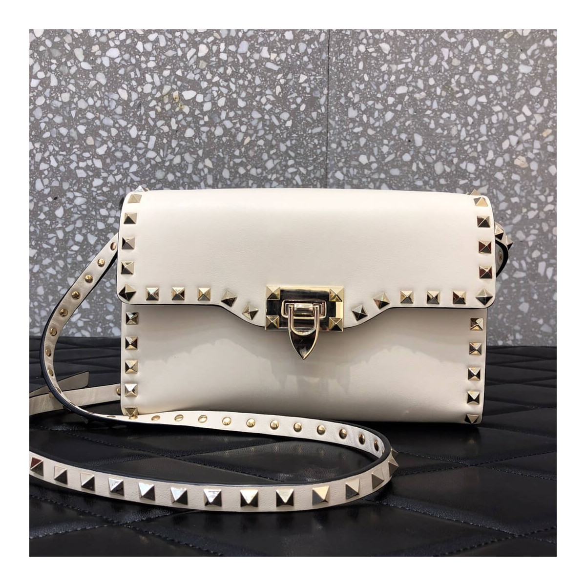 Valentino Garavani Rockstud Calfskin Crossbody Bag 0181 Valentino Garavani Rockstud Calfskin Crossbody Bag 0181