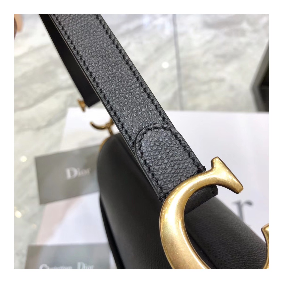 Christian Dior Grained Calfskin Saddle Bag M0446