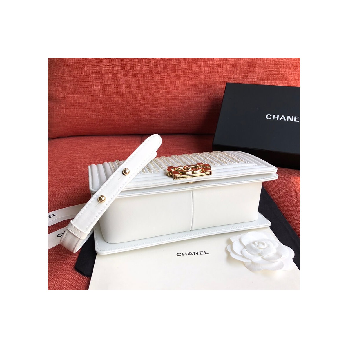 Chanel Imitation Pearls Boy Chanel Handbag A67086 Chanel Imitation Pearls Boy Chanel Handbag A67086