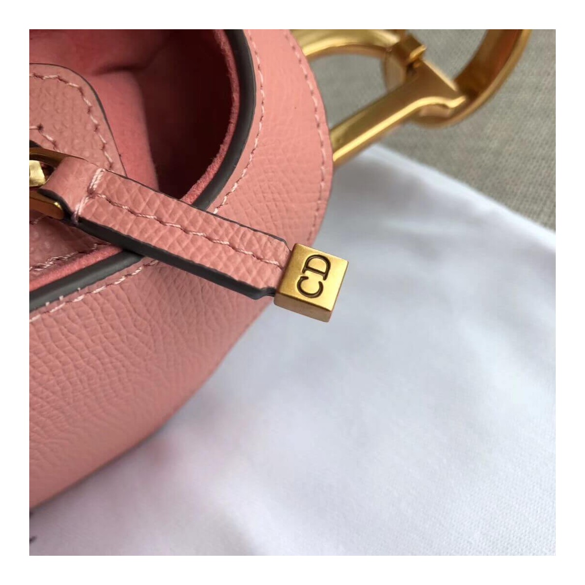 Christian Dior Grained Calfskin Saddle Bag M0446