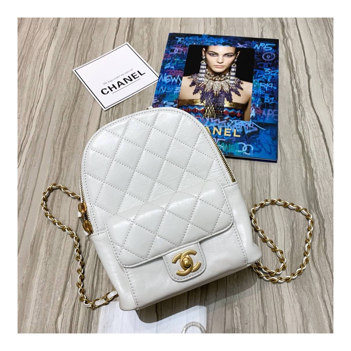 Chanel Waxy Calfskin CC Day Backpack Bag AS8866 Chanel Waxy Calfskin CC Day Backpack Bag AS8866