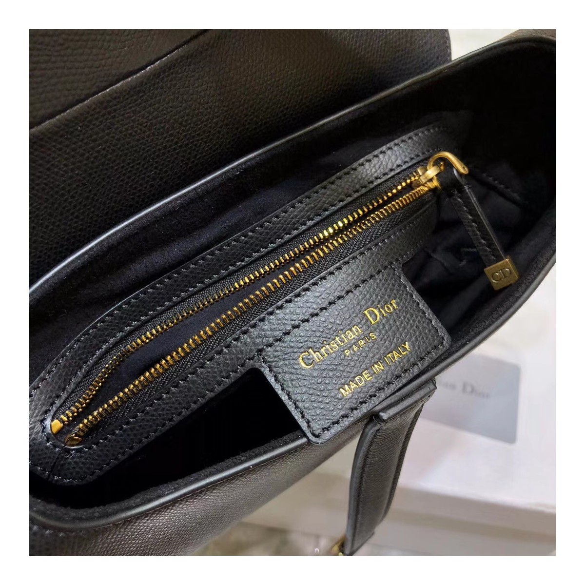 Christian Dior Grained Calfskin Saddle Bag M0446