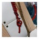 Chloe Small Aby Lock Chain Bag Embossed Lizard Effect S1220 Apricot/White Chloe Small Aby Lock Chain Bag Embossed Lizard Effect S1220 Apricot/White