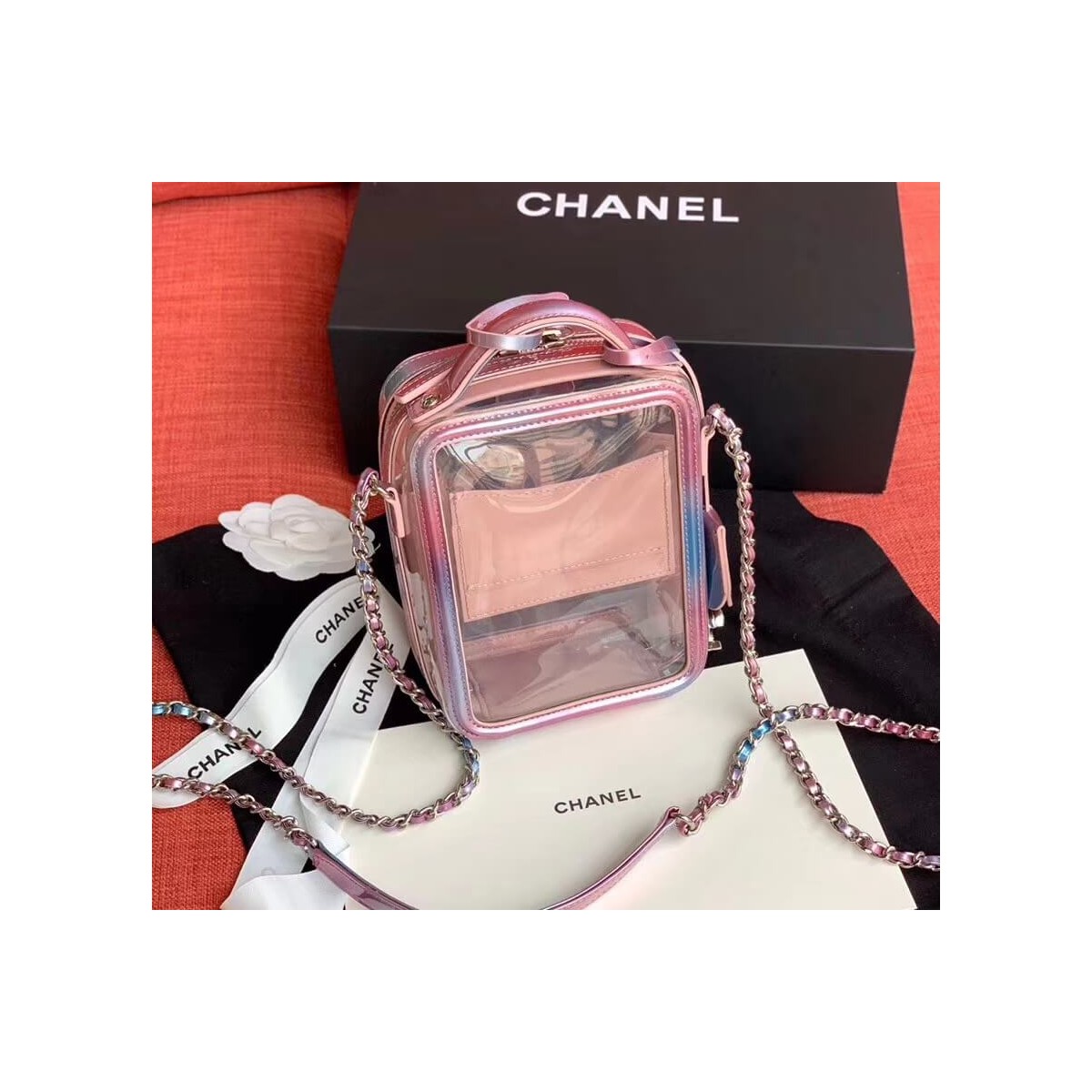 Chanel Vanity Case In Multicolour PVC AS0988 Pink Chanel Vanity Case In Multicolour PVC AS0988 Pink