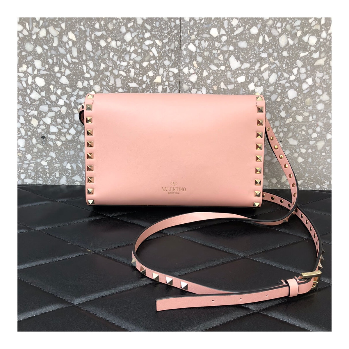 Valentino Garavani Rockstud Calfskin Crossbody Bag 0181 Valentino Garavani Rockstud Calfskin Crossbody Bag 0181