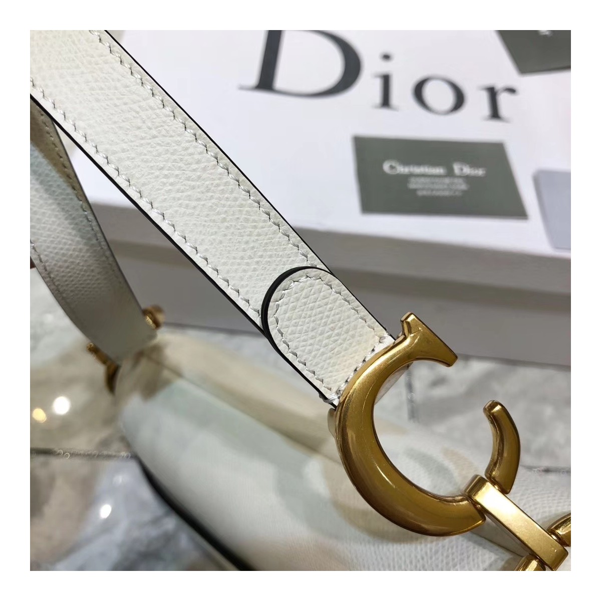 Christian Dior Grained Calfskin Saddle Bag M0446