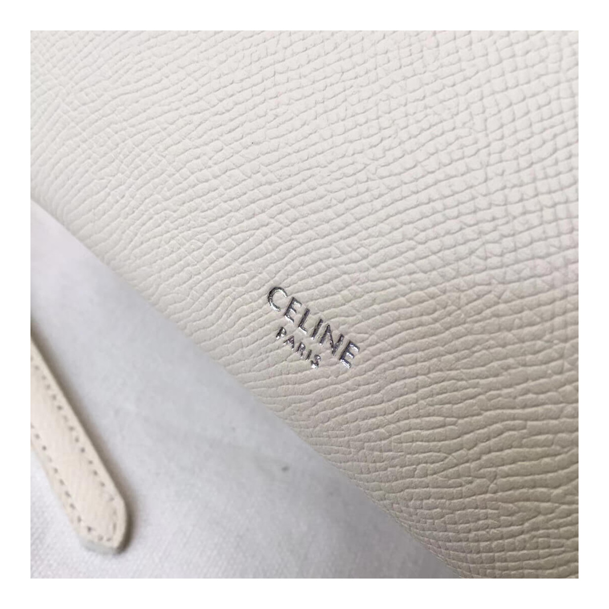 Celine Micro Belt Bag In Grained Calfskin 189153 White Celine Micro Belt Bag In Grained Calfskin 189153 White